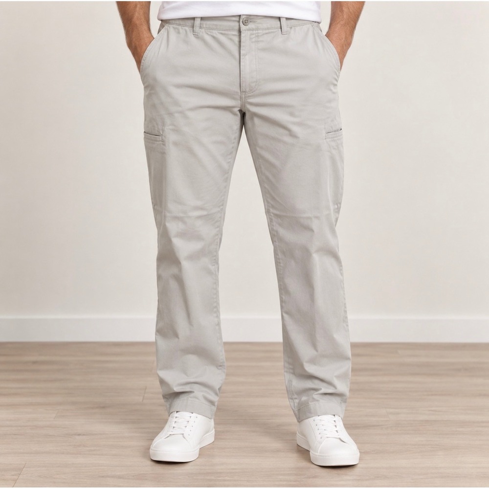 Roundtree & Yorke Performance Pants 38x32 Tan Good Stretch Utility Khakis